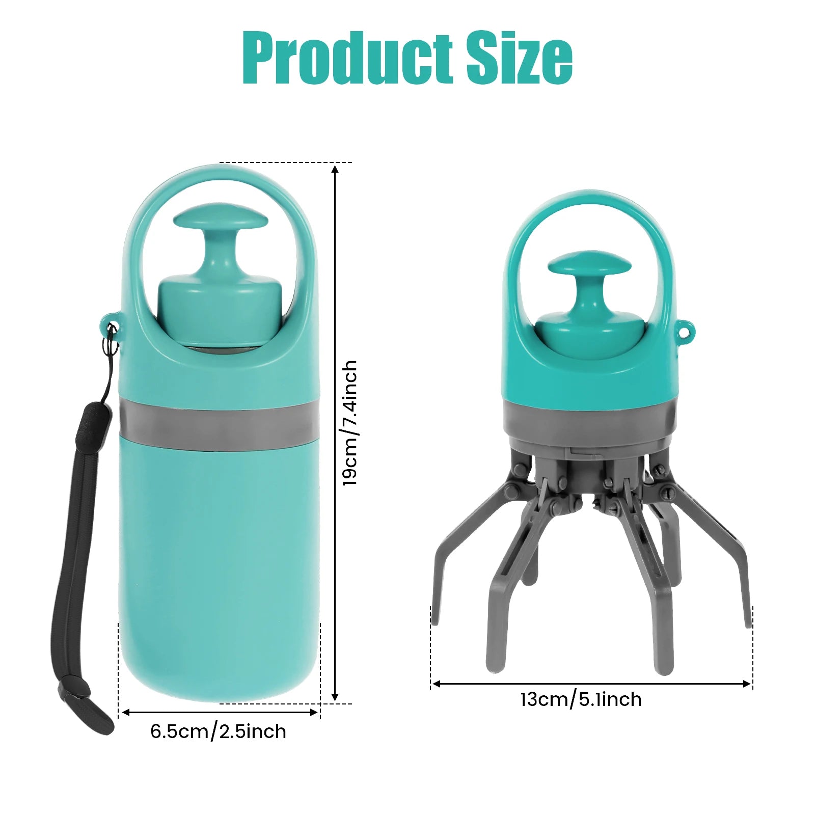 Portable Outdoor Pet Waste Bag with 6-Claw Poop Scooper for Dogs Cats Travel
