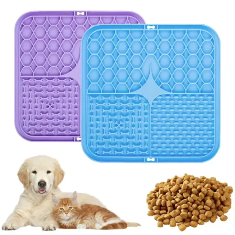 Pet Lick Silicone Mat Dogs Pet Slow Food Plate