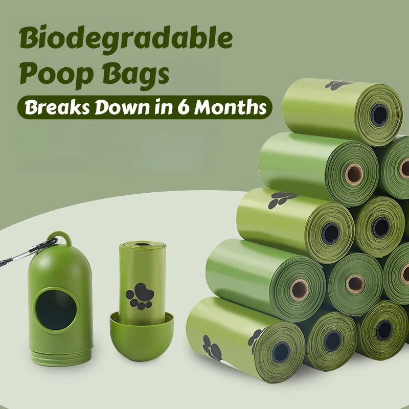 Biodegradable Poop Bags portable and Leakproof - Thickened Dog/Cat Waste Bags