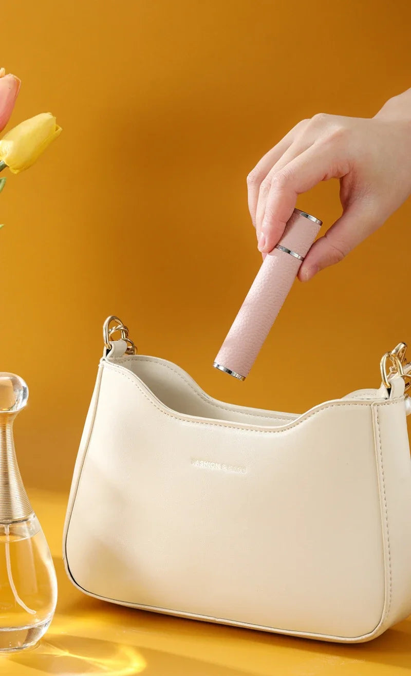 10ML Portable Compact Leather Perfume Bottle Multipurpose Sprayer Refillable Empty Perfume Atomizer for Travel Outdoor Container