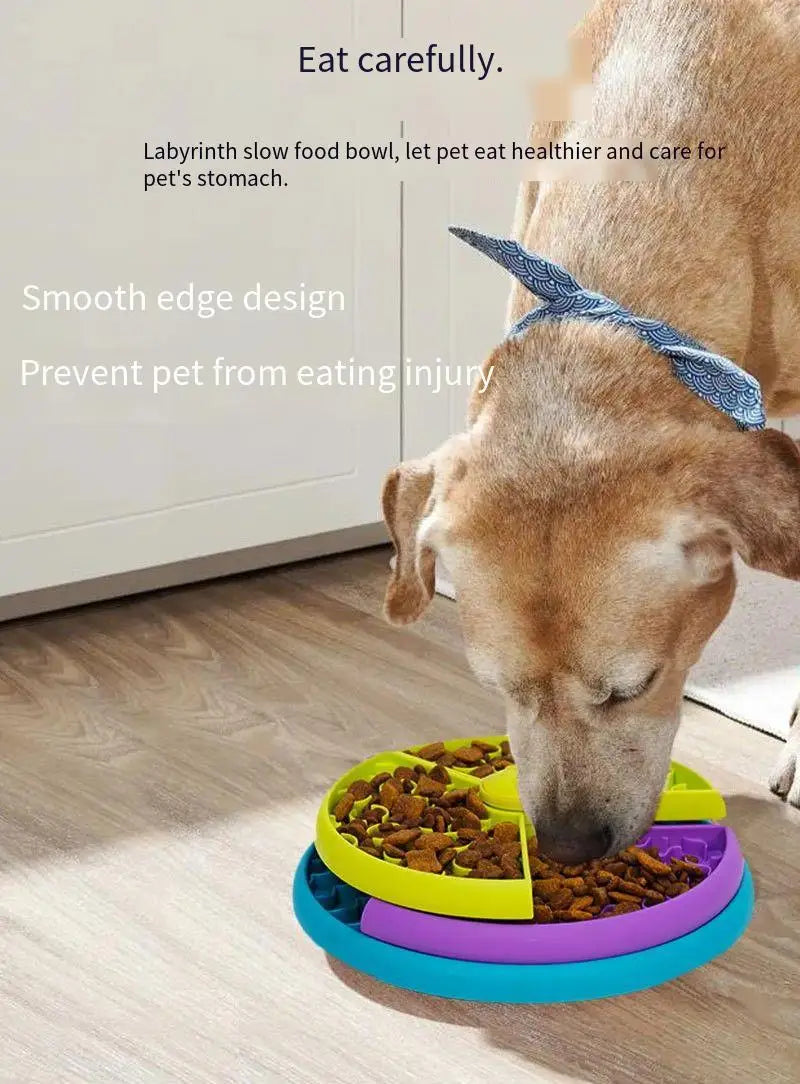 Slow Feeder Dog Bowl Mental Stimulate Detachable Puzzle