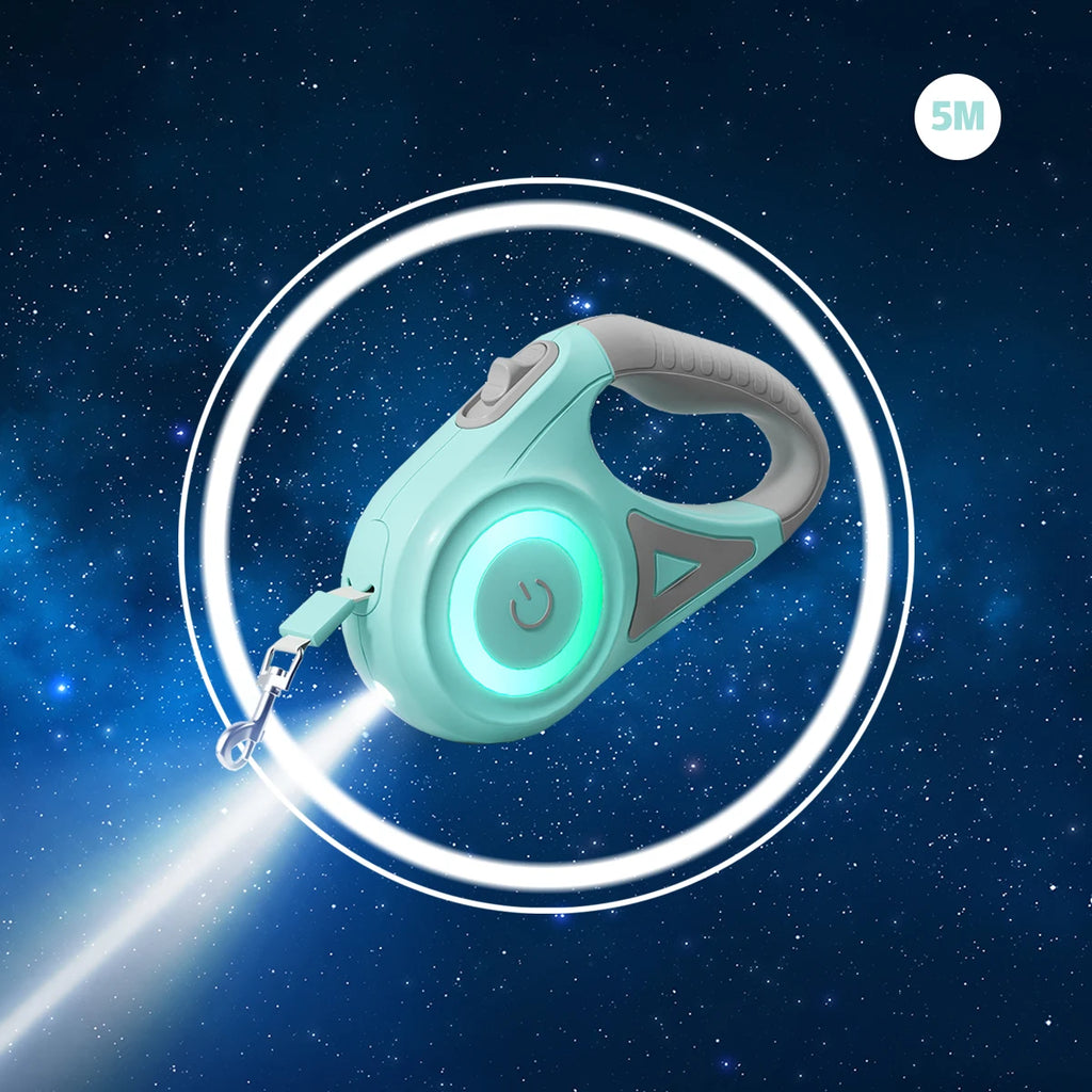 LED Retractable Dog Leash with light