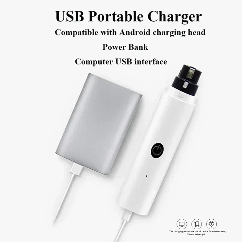 New Electric Dog Nail Clippers Rechargeable USB Charging LED Light