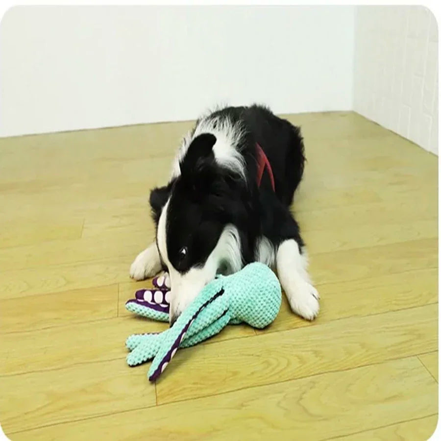 Pet plush octopus toy interactive sound anti-demolition