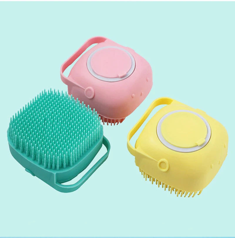 Silicone Dog Bath Massage Gloves Brush Pet Cat Bathroom Cleaning Tool